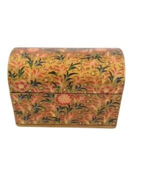 Lacquered Wooden Box India Trinket‎ Jewelry Floral Box